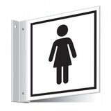Semn pentru toaleta cu prindere laterala de femeie
