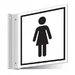 Semn pentru toaleta cu prindere laterala de femeie